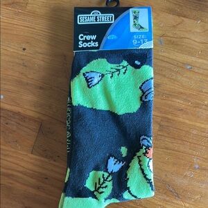 Sesame Street Green and Black Casual Socks